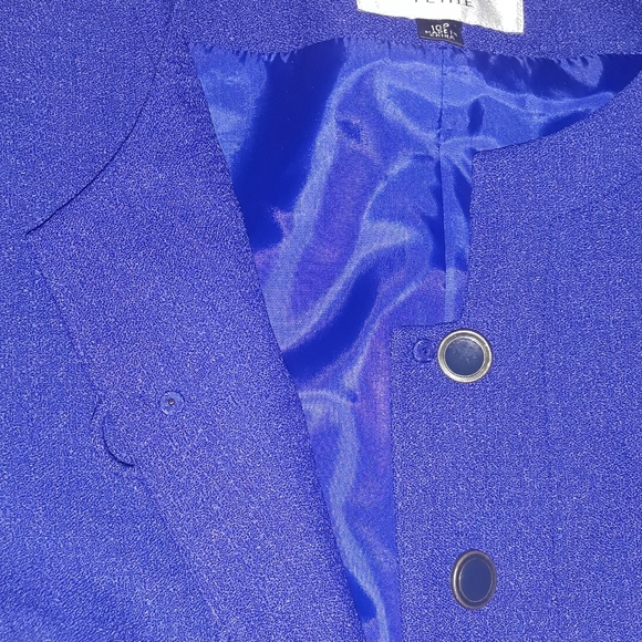 Le Suit (Size 10P) Blue (Vintage Style) Short Sleeve Blazer - Picture 6 of 7
